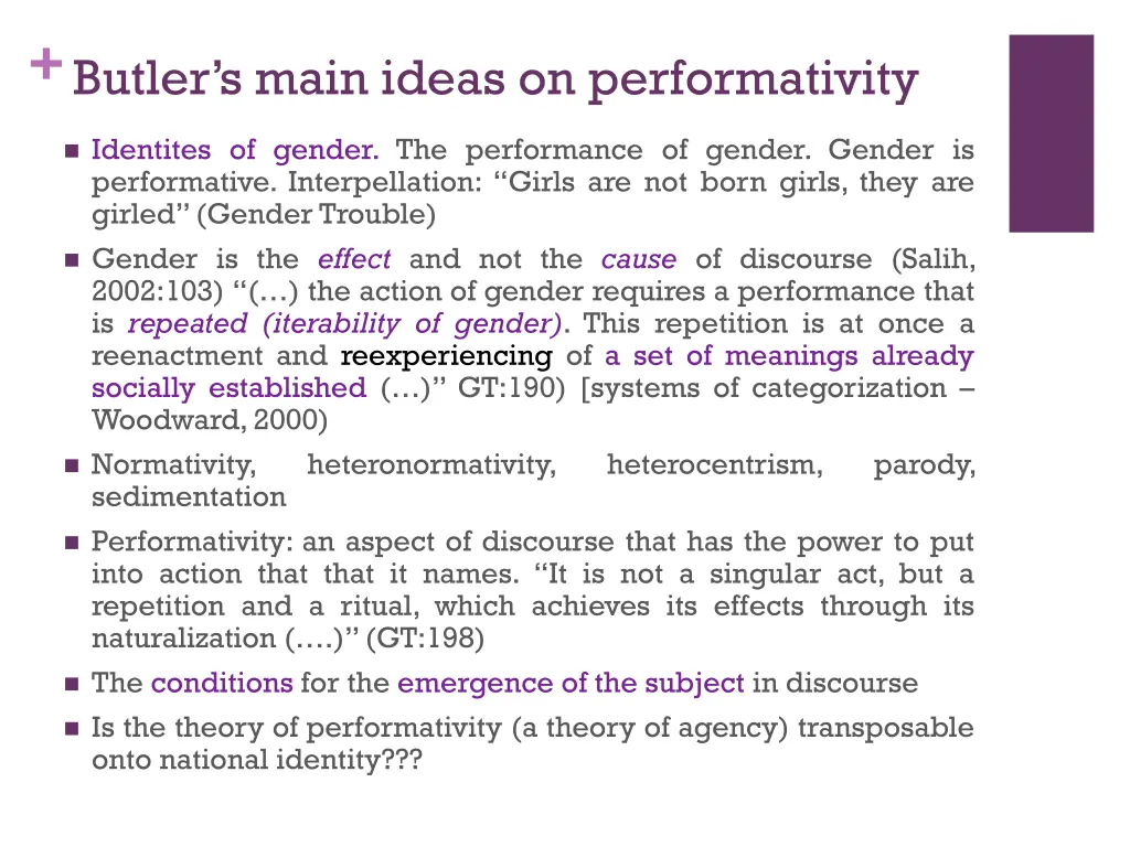 butler s main ideas on performativity