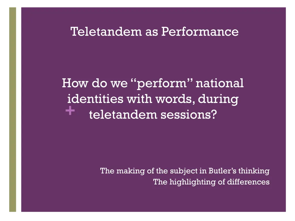 teletandem as performance