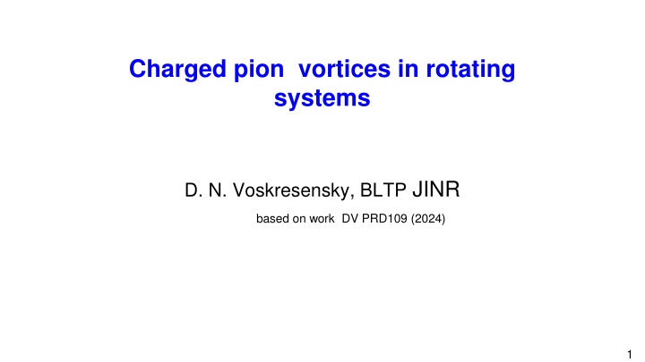 charged pion vortices in rotating systems