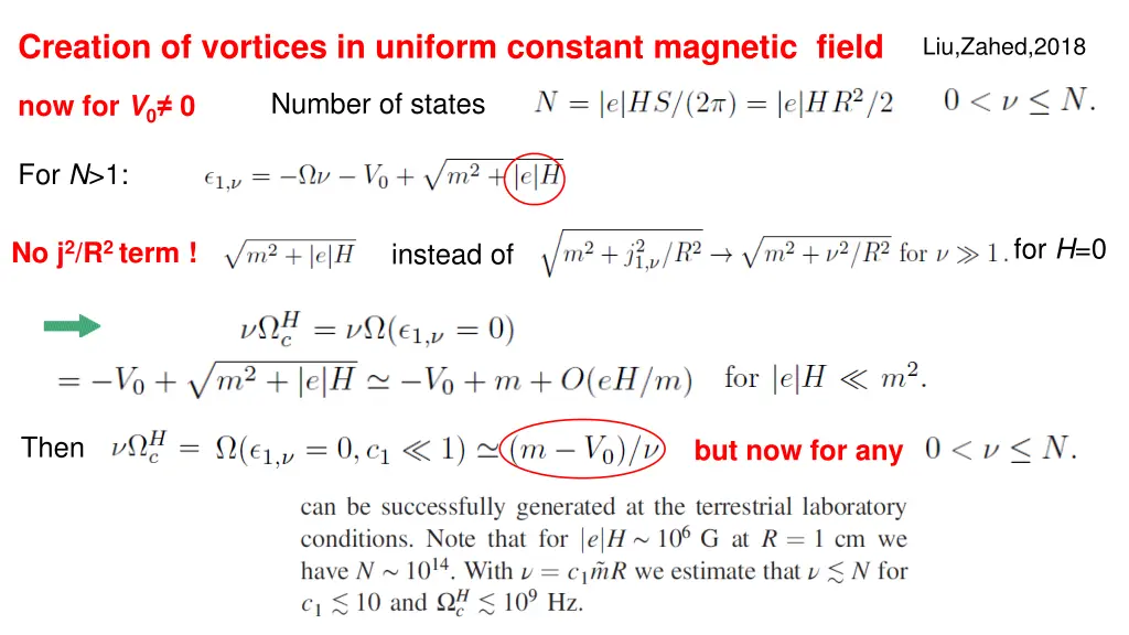 creation of vortices in uniform constant magnetic