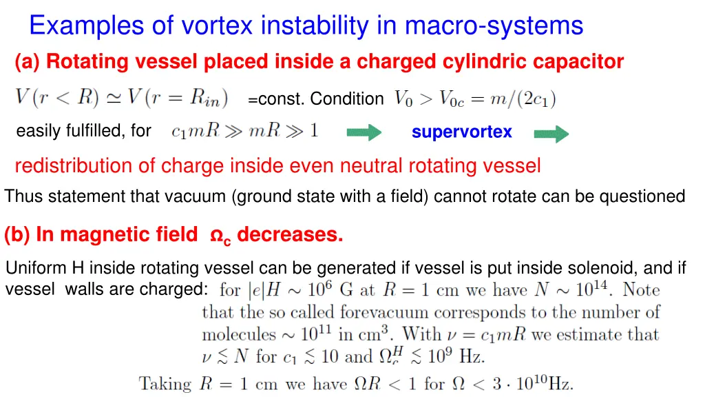 examples of vortex instability in macro systems