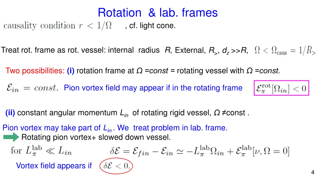 rotation lab frames cf light cone