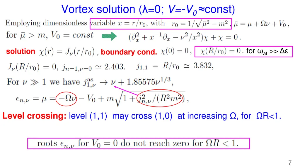 vortex solution 0 v v 0 const