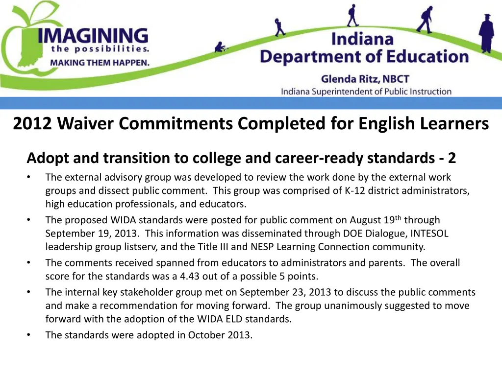 2012 waiver commitments completed for english 1