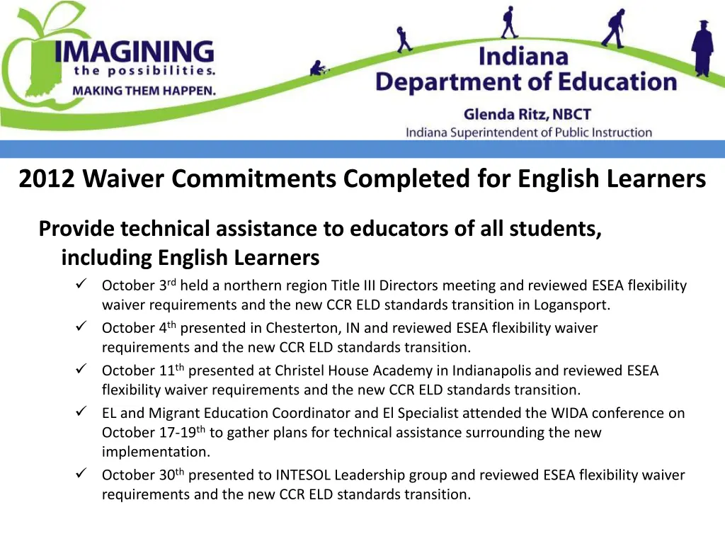 2012 waiver commitments completed for english 2