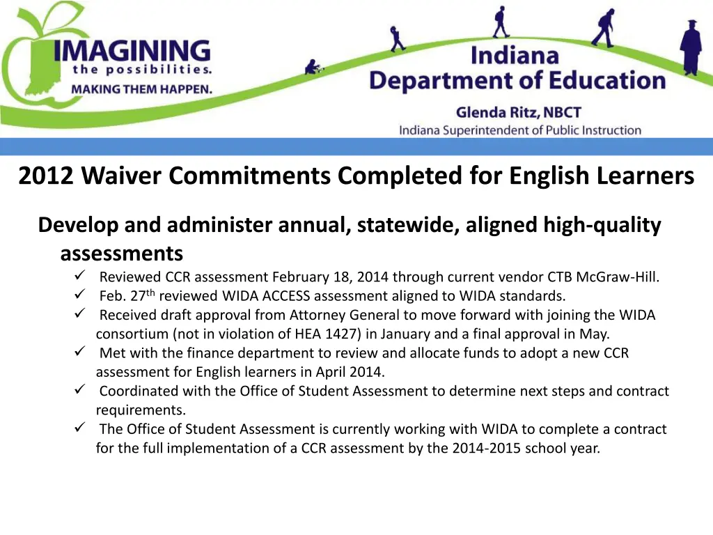 2012 waiver commitments completed for english 6