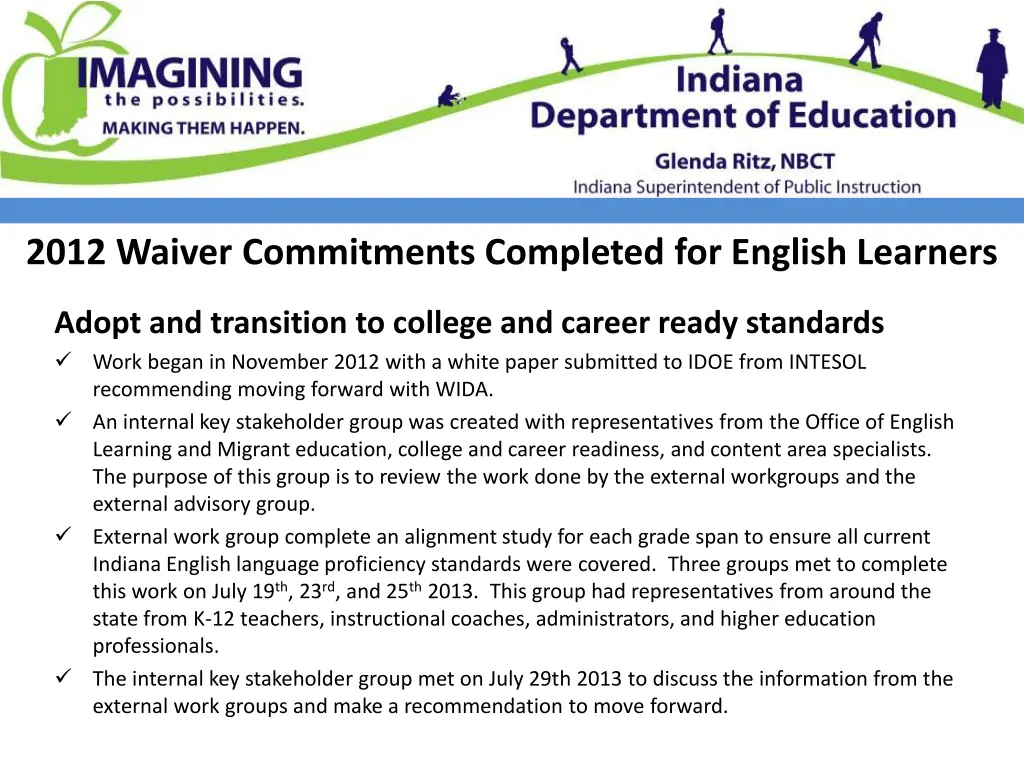 2012 waiver commitments completed for english