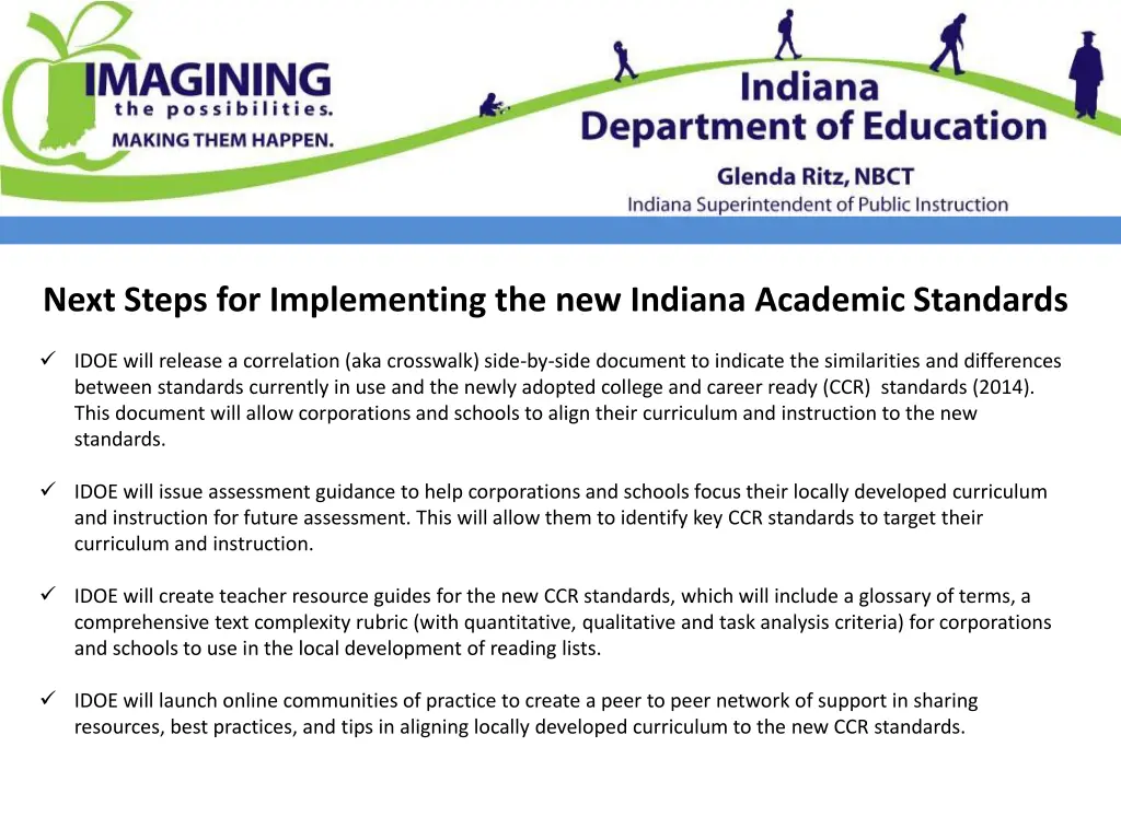 next steps for implementing the new indiana