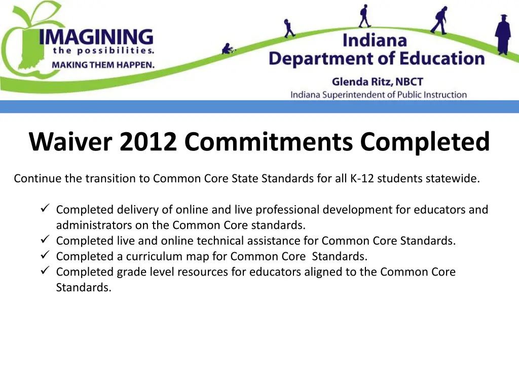 waiver 2012 commitments completed