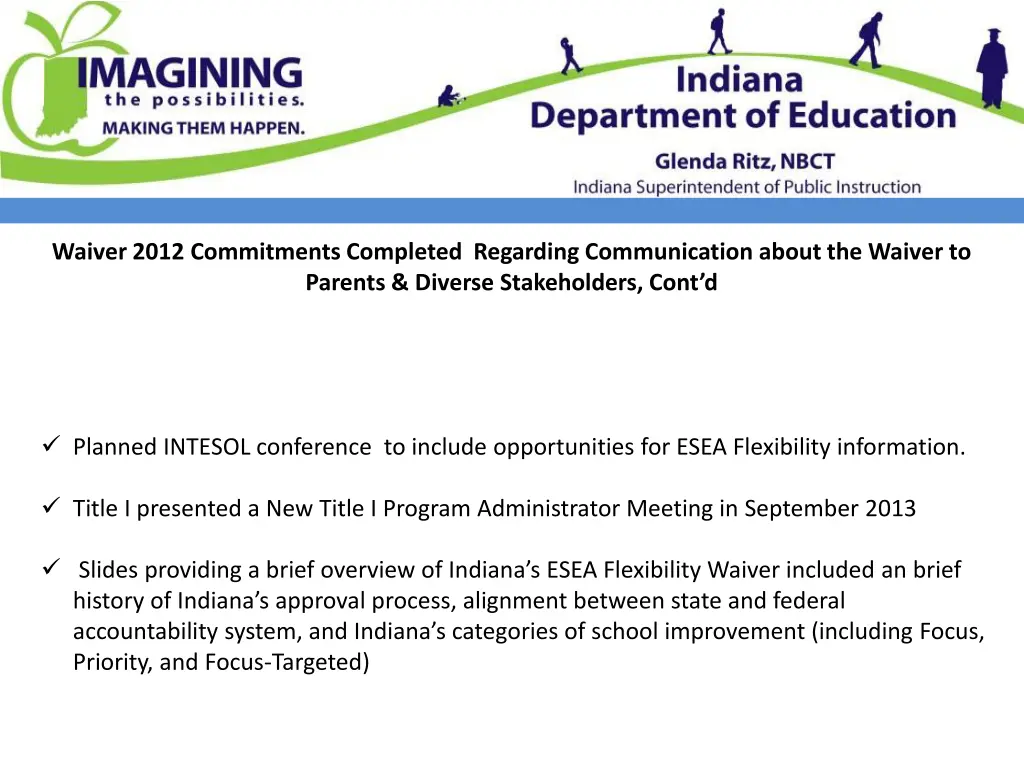 waiver 2012 commitments completed regarding 1