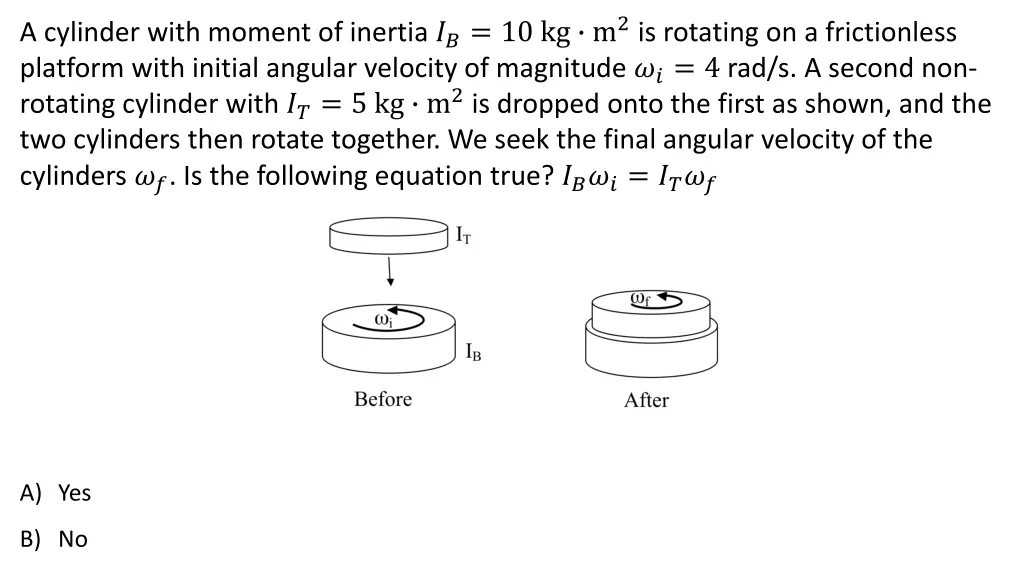 a cylinder with moment of inertia 1