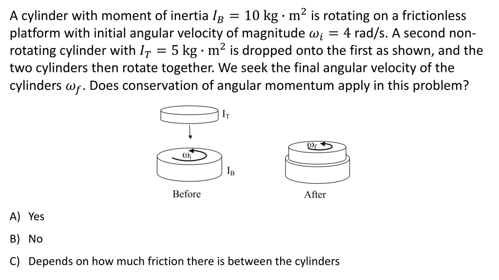 a cylinder with moment of inertia