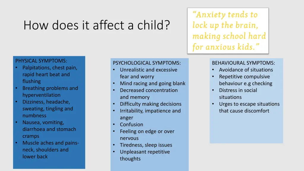 how does it affect a child