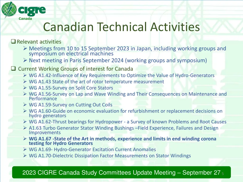 canadian technical activities