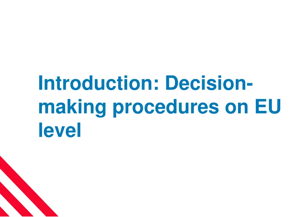 introduction decision making procedures