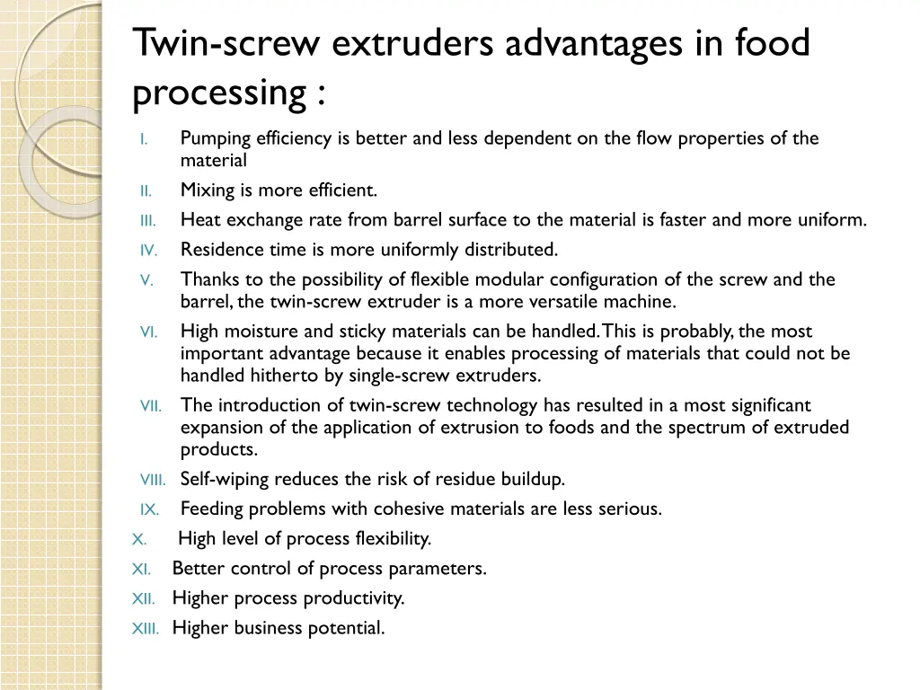 twin screw extruders advantages in food processing