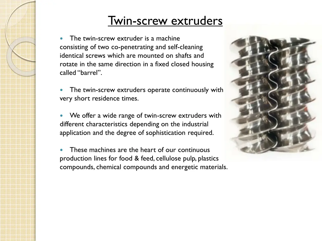 twin screw extruders