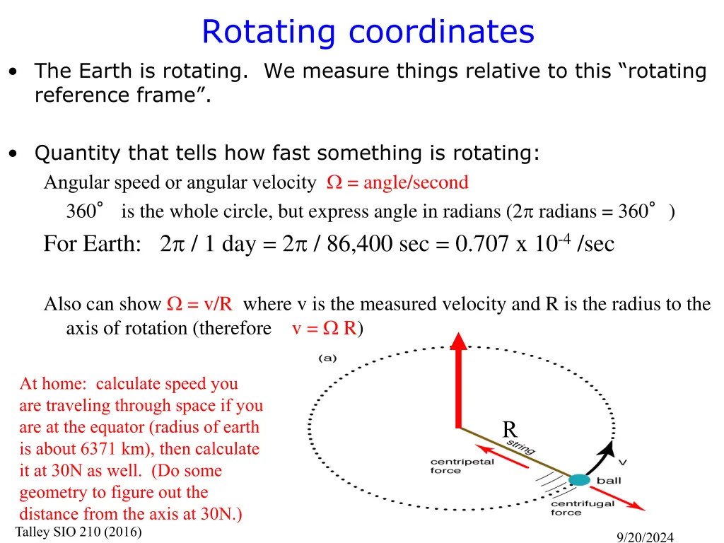 rotating coordinates