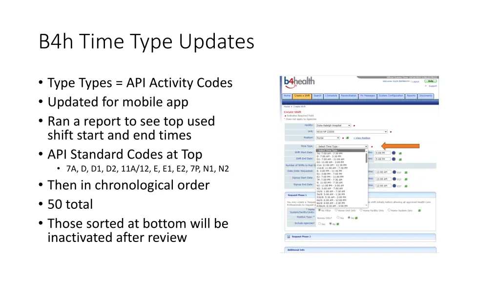 b4h time type updates