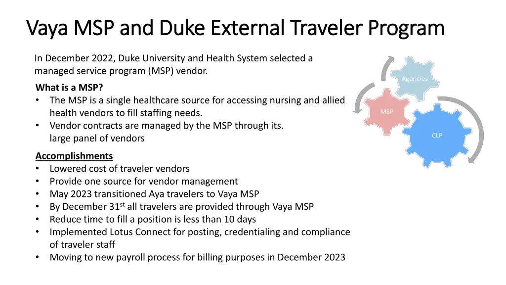 vaya msp and duke external traveler program vaya