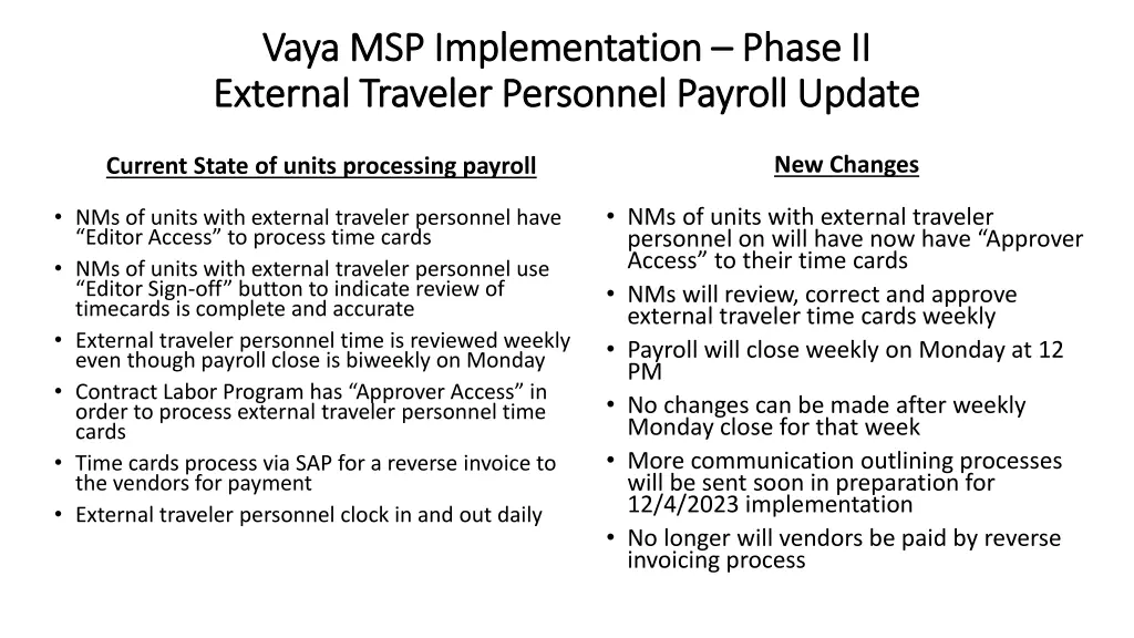 vaya msp implementation vaya msp implementation