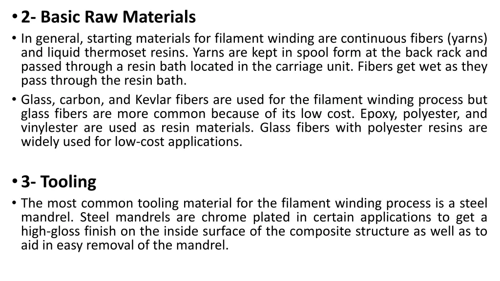 2 basic raw materials in general starting