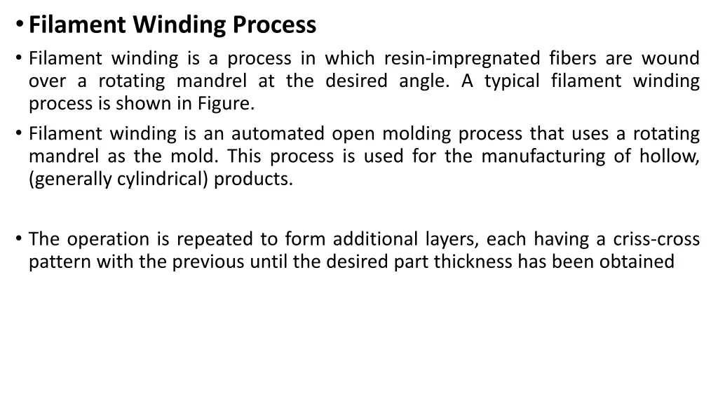 filament winding process filament winding