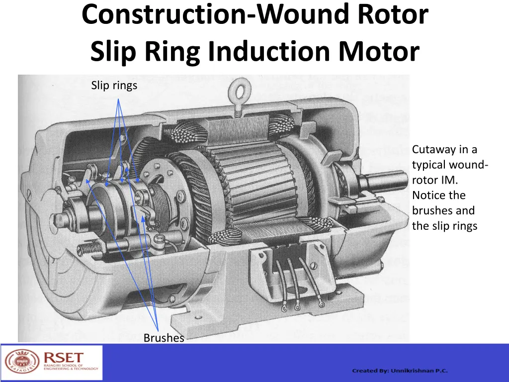 construction wound rotor slip ring induction motor