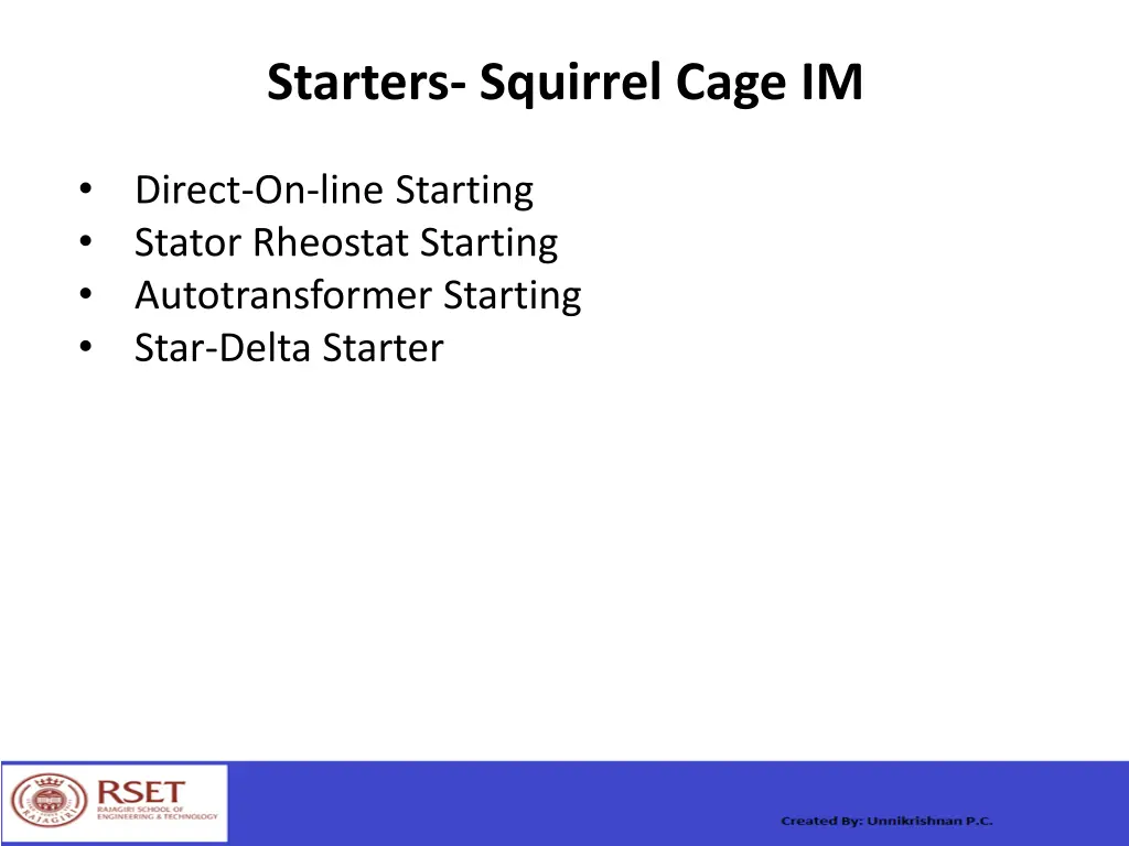 starters squirrel cage im