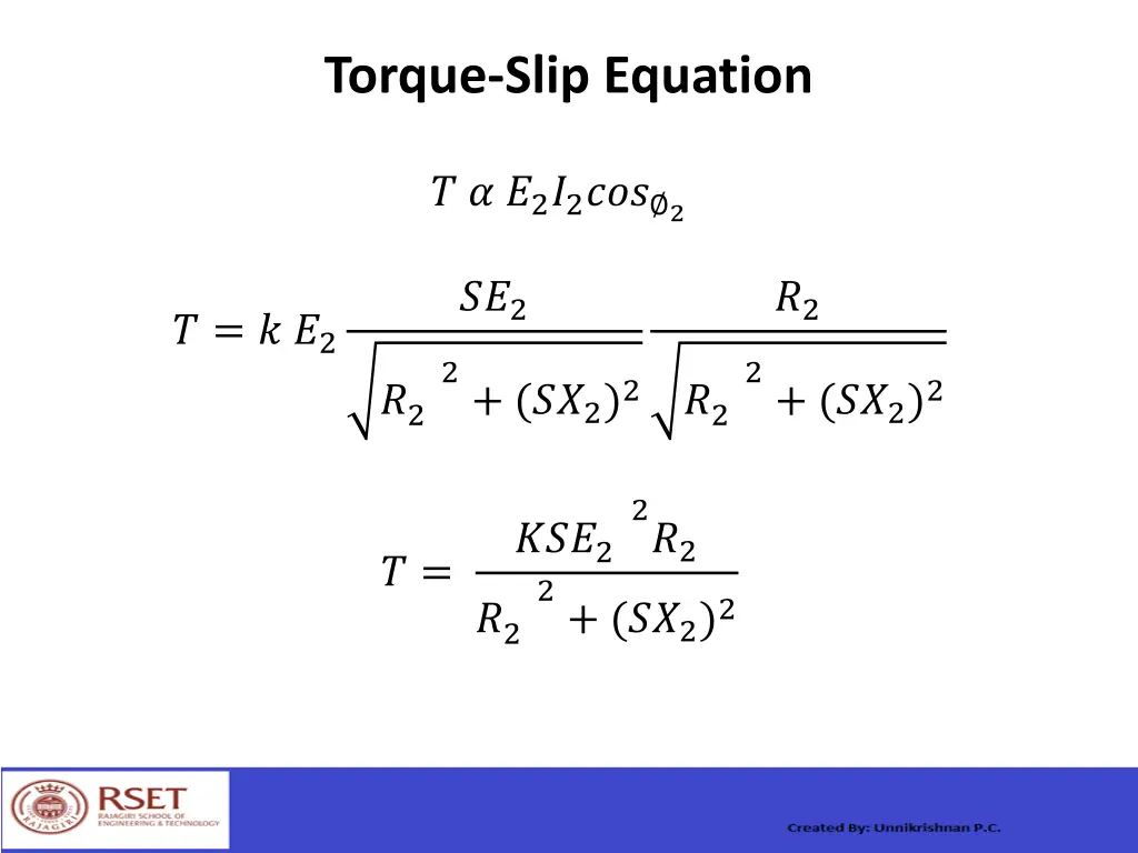 torque slip equation