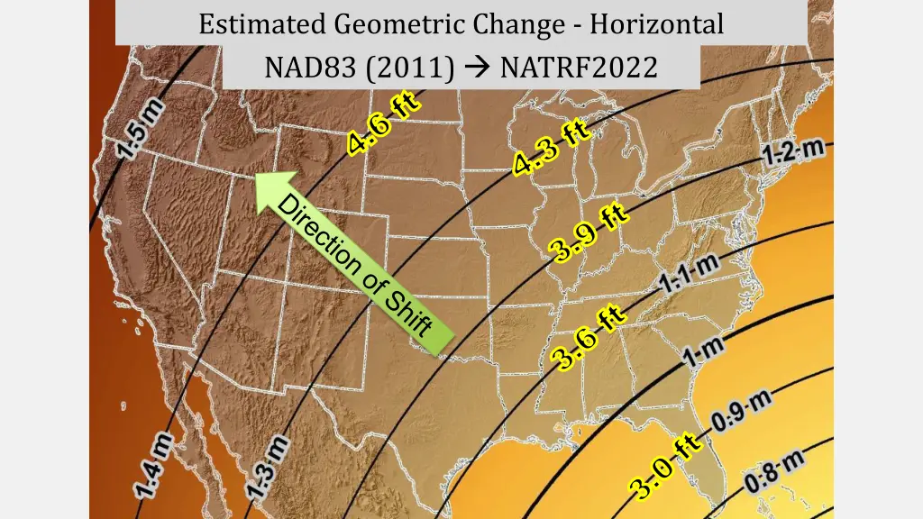 estimated geometric change horizontal nad83 2011