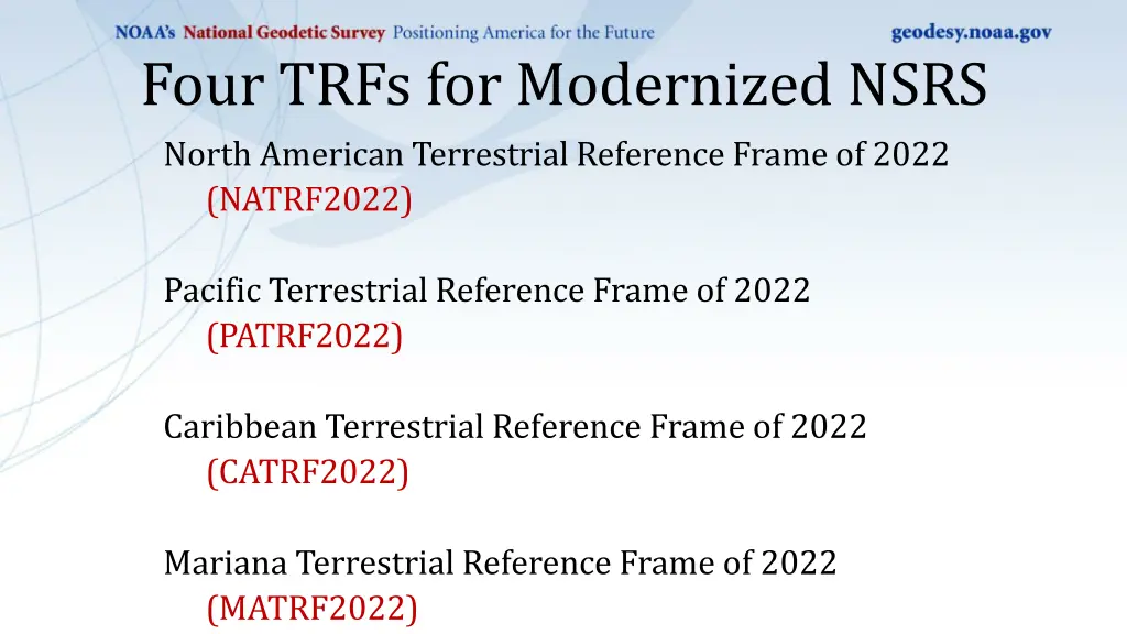 four trfs for modernized nsrs north american