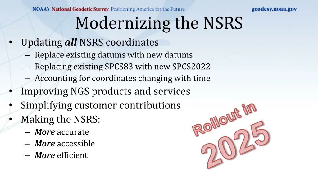 modernizing the nsrs updating all nsrs