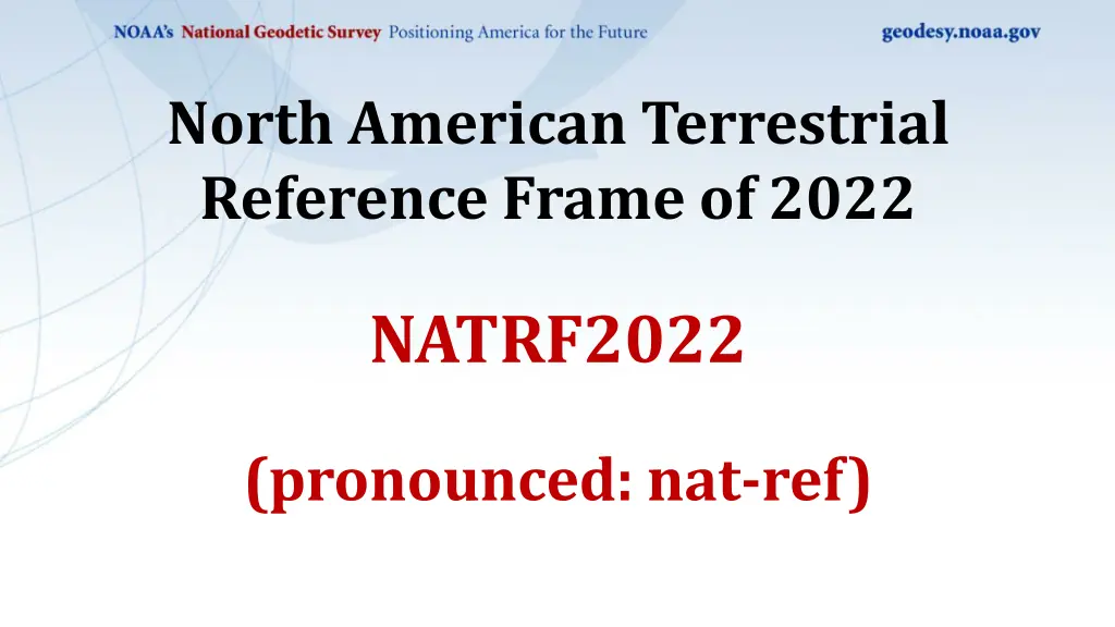 north american terrestrial reference frame of 2022