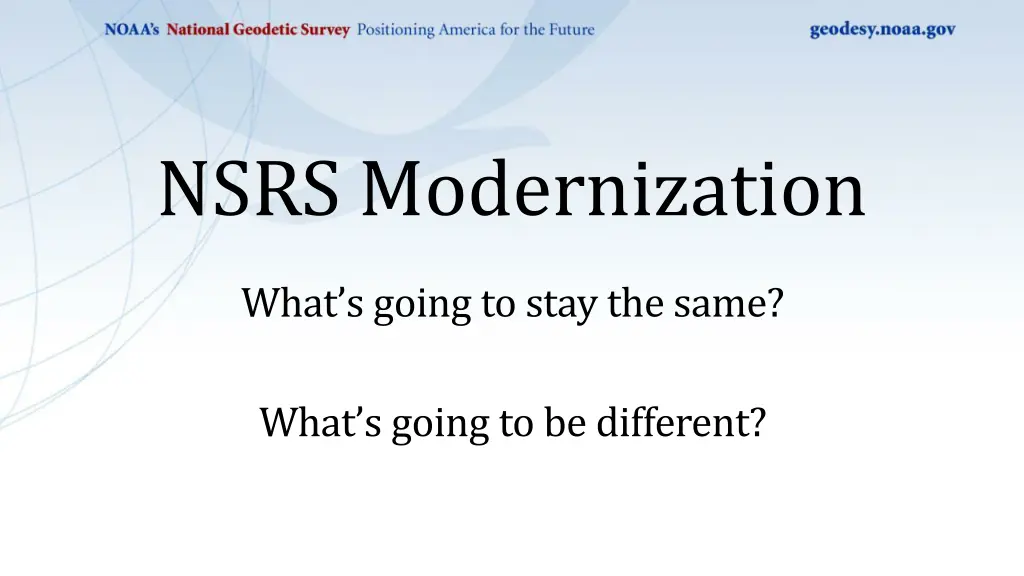 nsrs modernization