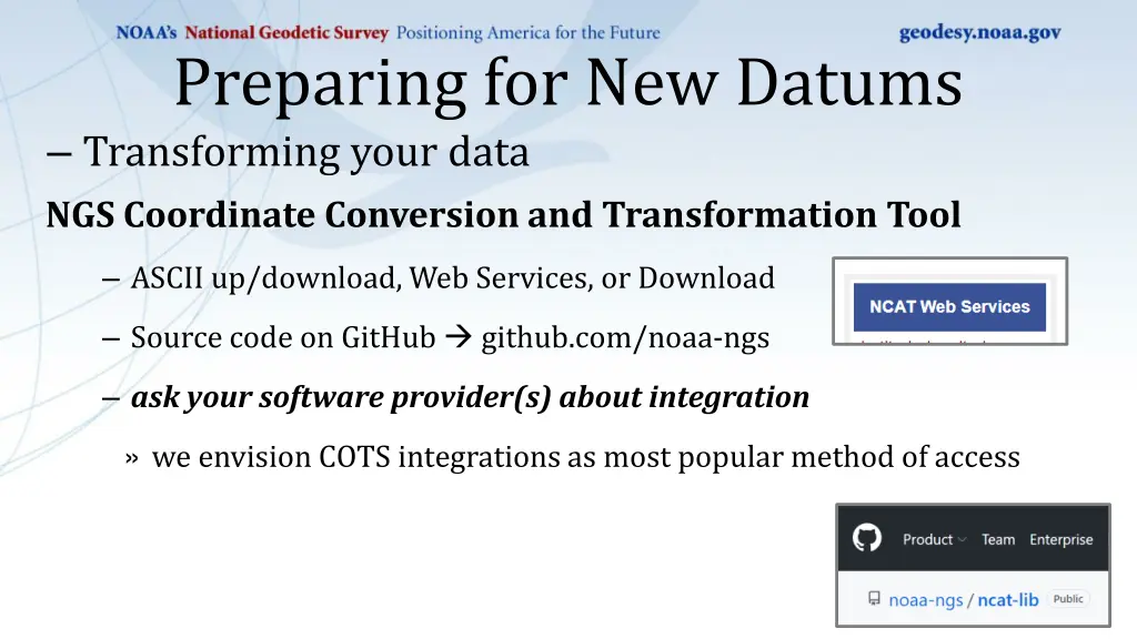 preparing for new datums transforming your data