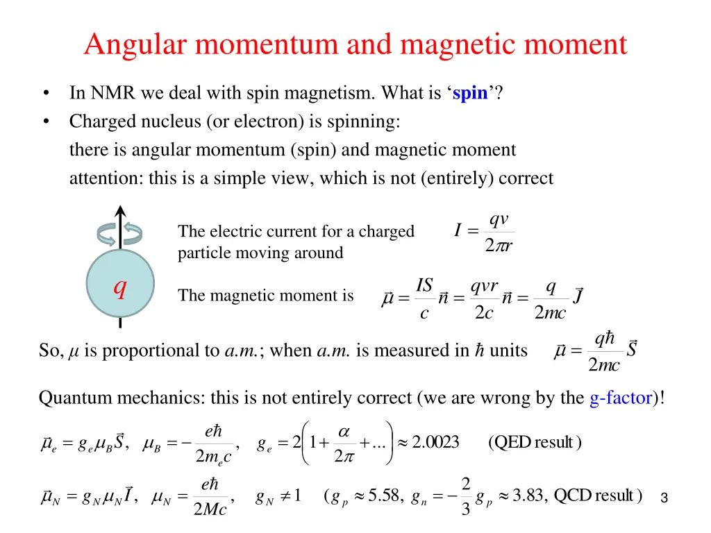 angular momentum and magnetic moment