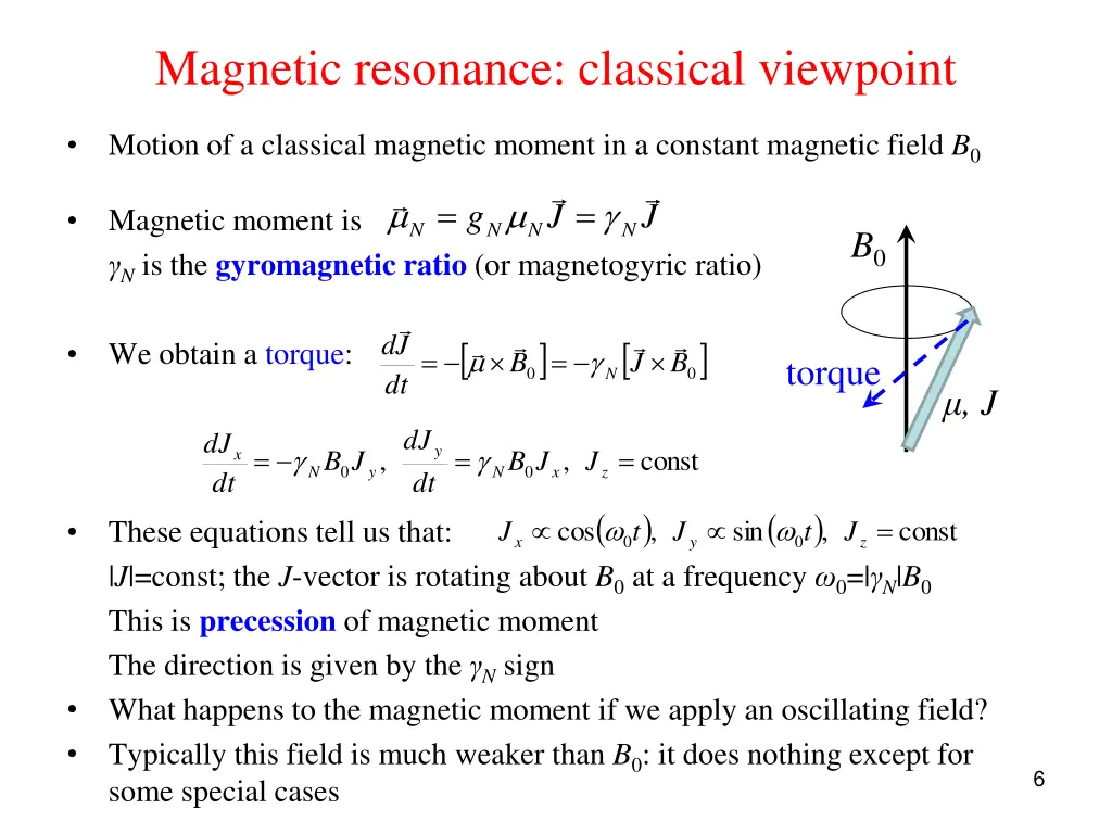 magnetic resonance classical viewpoint