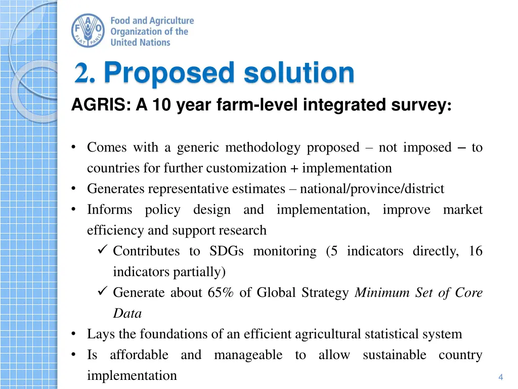 2 proposed solution agris a 10 year farm level