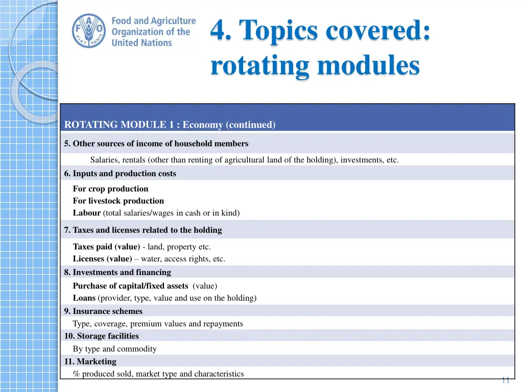 4 topics covered rotating modules 1