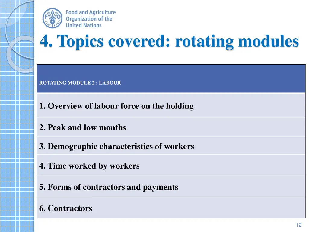 4 topics covered rotating modules 2