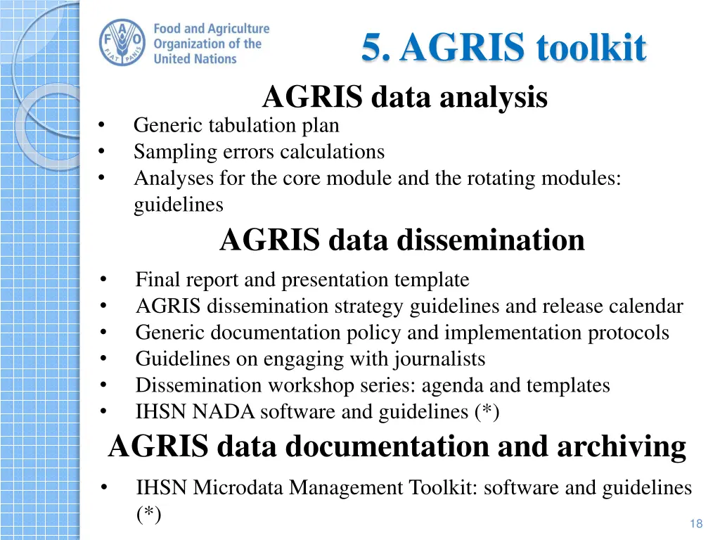 5 agris toolkit agris data analysis generic