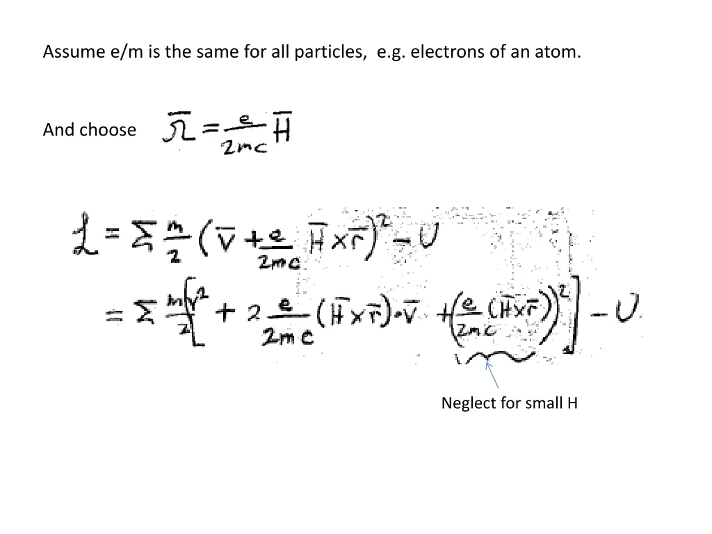 assume e m is the same for all particles