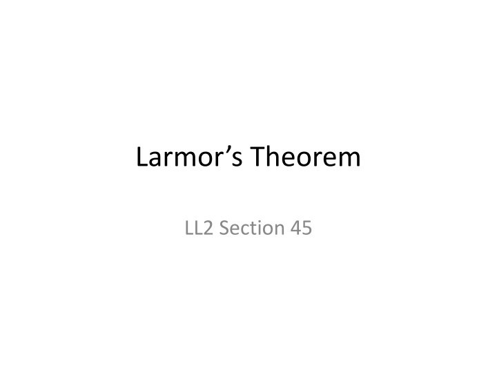 larmor s theorem