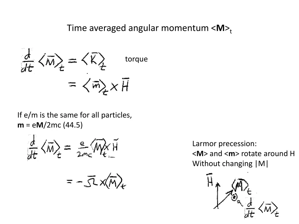 time averaged angular momentum m t