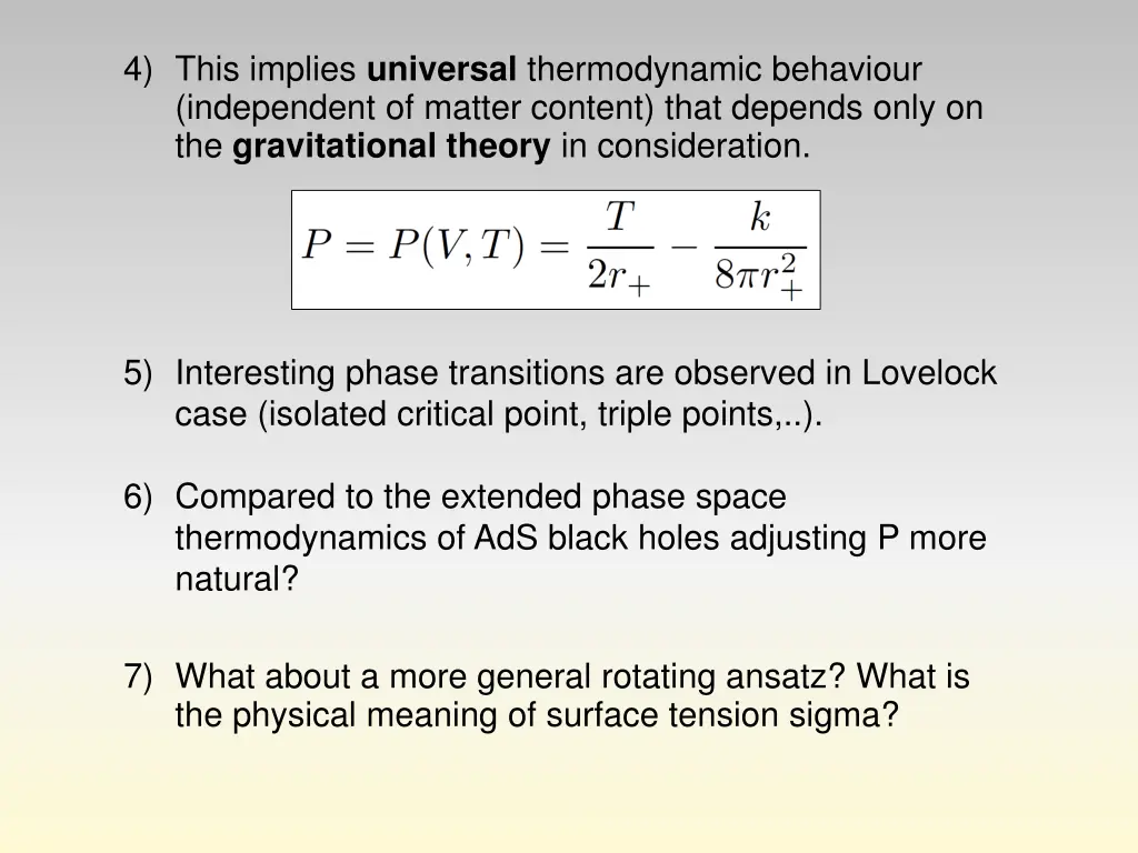 4 this implies universal thermodynamic behaviour