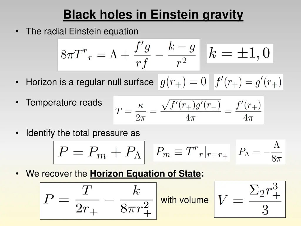 black holes in einstein gravity