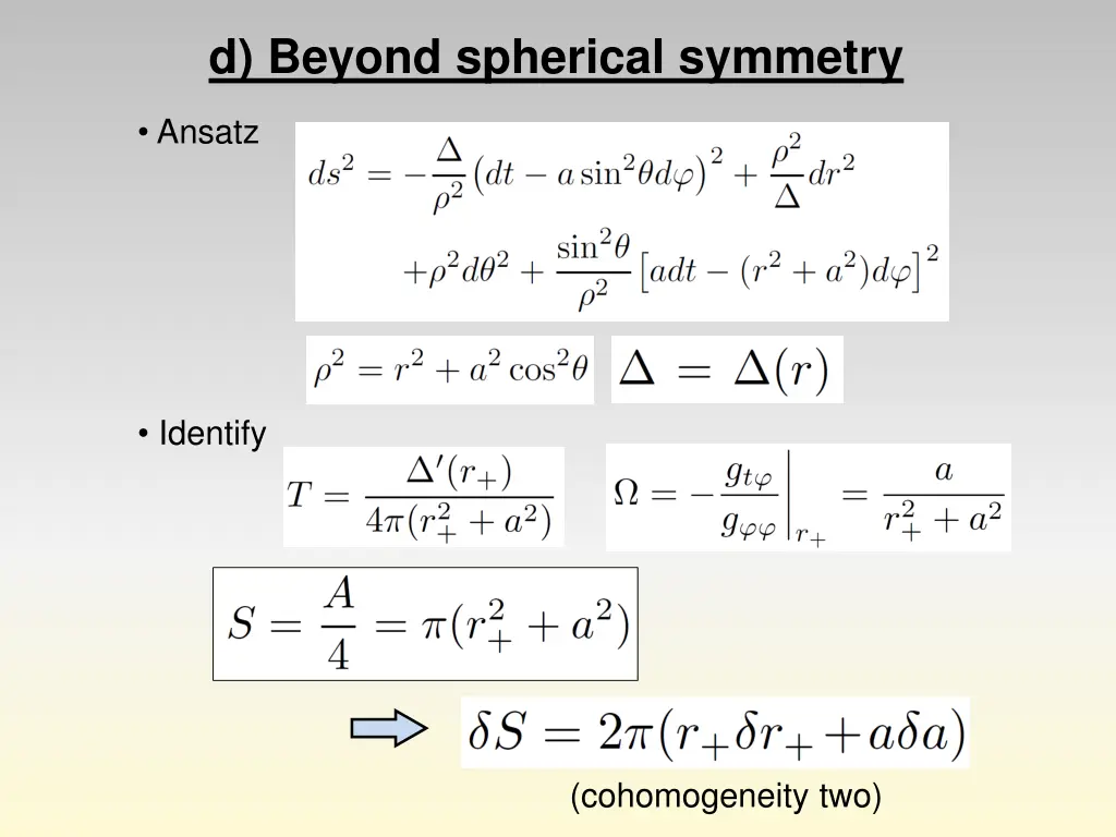 d beyond spherical symmetry