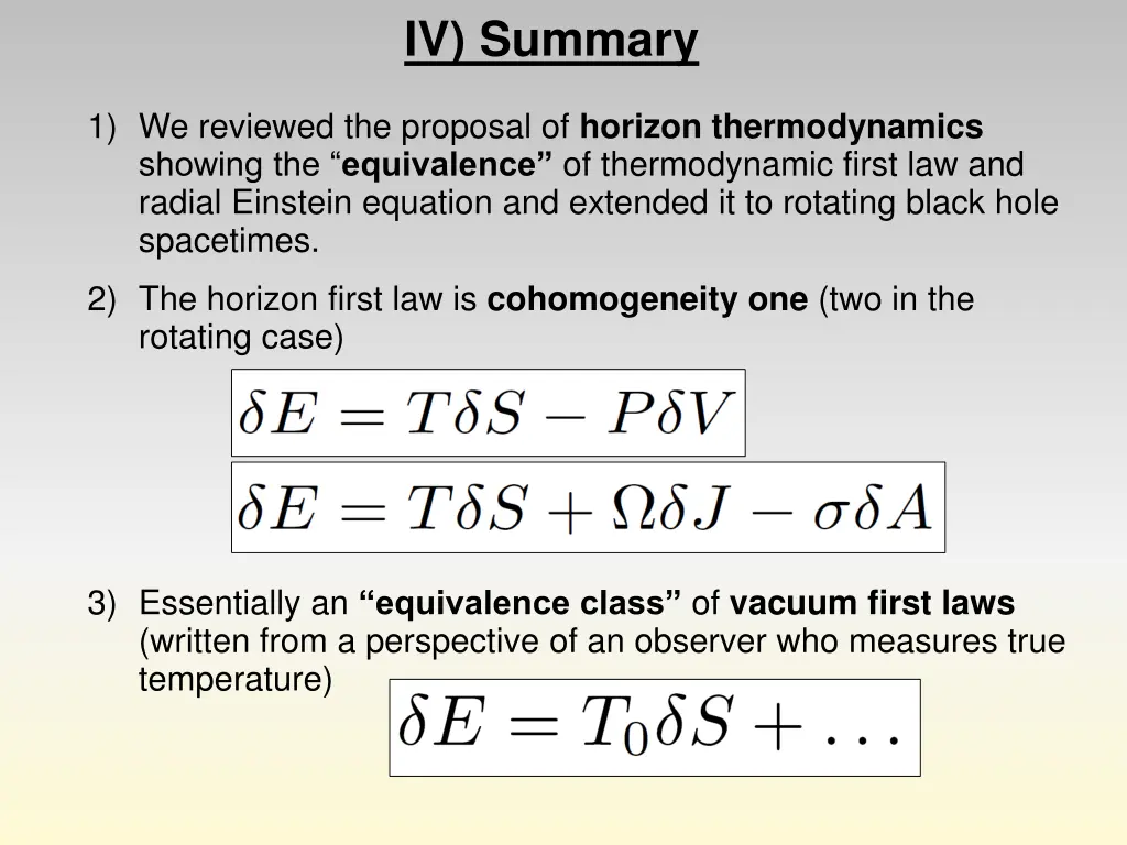 iv summary