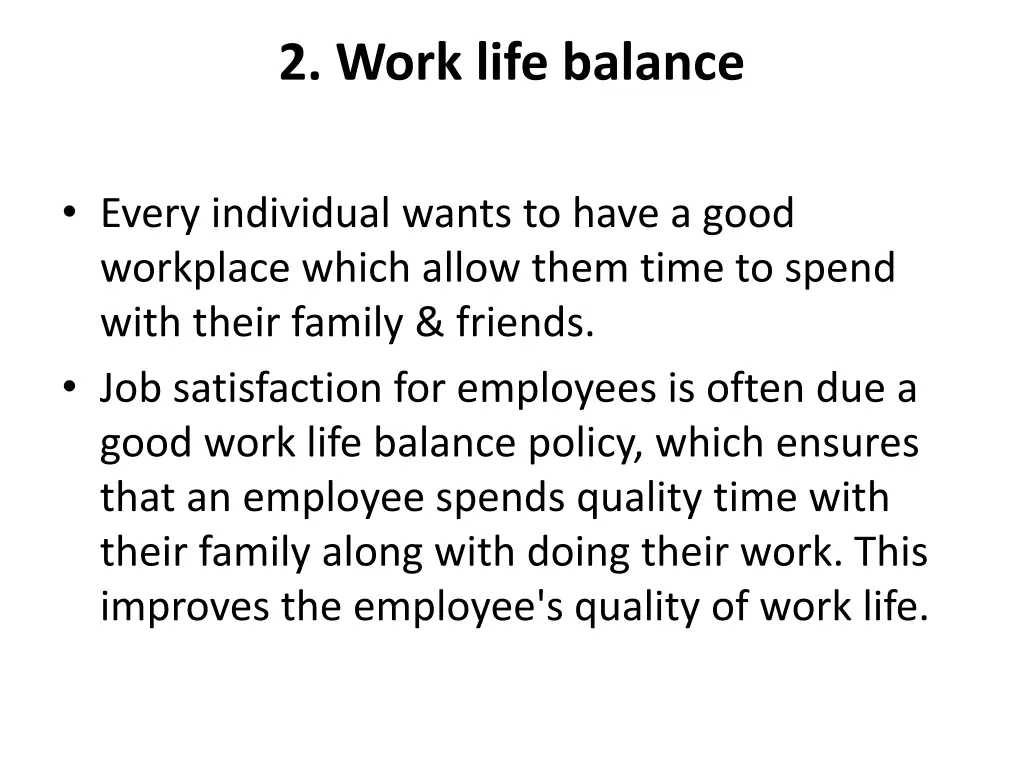 2 work life balance